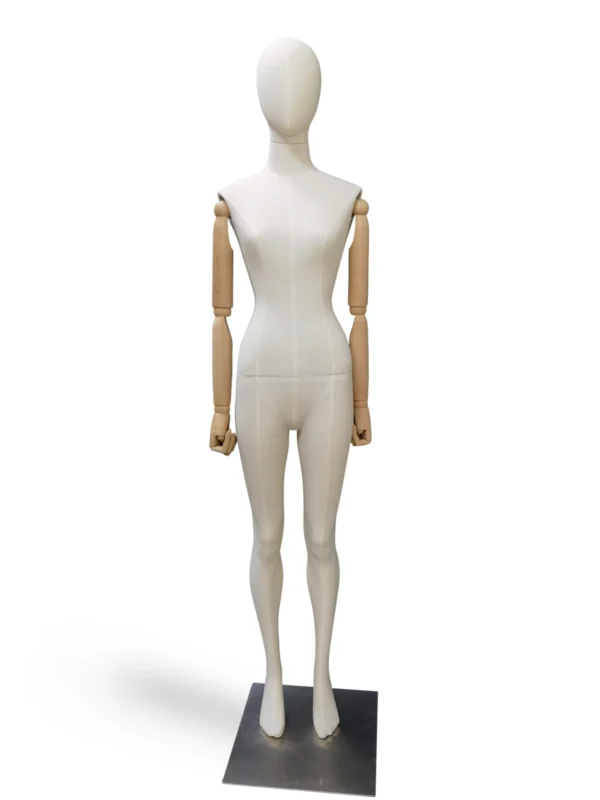 xintu-fabric-full-body-female-styled-01-front.webp 白色塗裝女性全身模特兒,正面視角