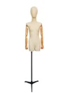 xintu-fabric-half-body-female-beech-arms-01-front.webp Fabric Female Half-Body Mannequin with Beech Wood Arms, front view