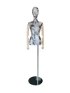 xintu-floral-fabric-half-body-01-front.webp Fabric Female Half-Body Mannequin, front view