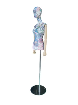Fabric Female Half-Body Mannequin, angled view