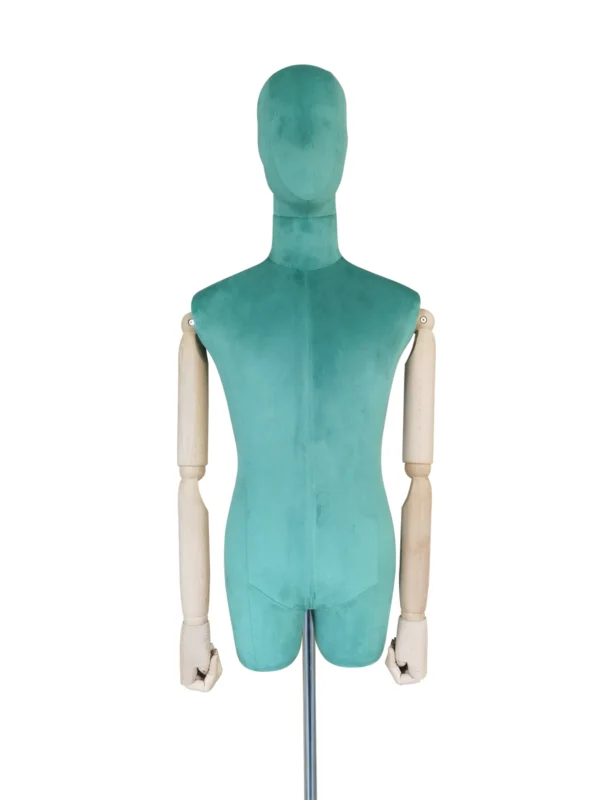 xintu-green-velvet-half-body-male-04.webp Green Velvet Male Half-Body Mannequin