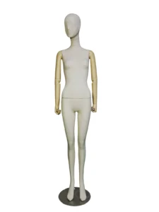 Linen Female Full-Body Mannequin with Painted Arms, front view