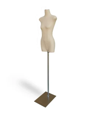Linen Female Half-Body Mannequin Handless, angled view