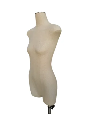 Linen Female Half-Body Mannequin Handless, side view