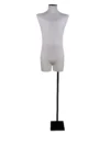 xintu-linen-headless-half-body-male-04.webp Linen Male Half-Body Mannequin with Rectangular Base