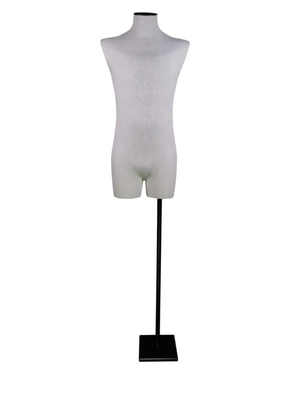 xintu-linen-headless-half-body-male-04.webp Linen Male Half-Body Mannequin with Rectangular Base