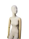 xintu-linen-seated-female-painted-arms-05-detail.webp Linen Female Seated Mannequin with Painted Arms, close-up detail