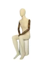 xintu-linen-seated-male-03-side.webp Linen Male Seated Mannequin with Adjustable Arms, side view
