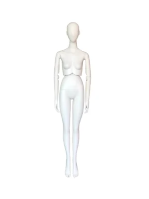 Matte white full-body female retail mannequin for fashion display