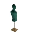 xintu-mini-tabletop-male-torso-blue-black-green-04.webp Multi-Color Velvet Male Half-Body Mannequin with Square Base