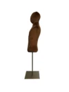 xintu-mini-tabletop-male-torso-brown-07-side.webp Multi-Color Velvet Male Half-Body Mannequin with Square Base, side view