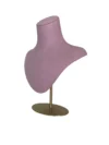 xintu-pink-suede-necklace-bust-02-angled.webp Pink Suede Necklace Display Bust, angled view