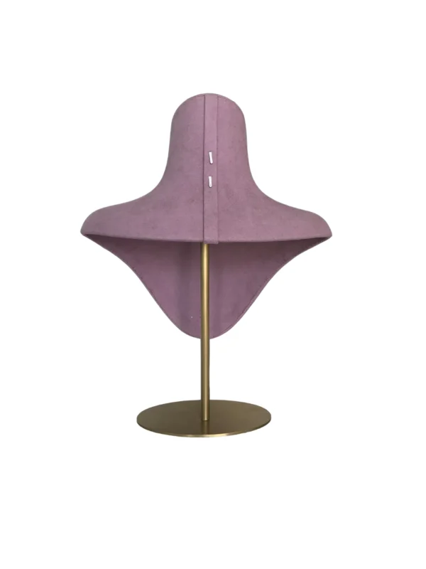 xintu-pink-suede-necklace-bust-03-back.webp Pink Suede Necklace Display Bust, back view