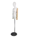 xintu-premium-fabric-half-body-female-silver-round-base-03-side.webp Premium Fabric Female Half-Body Mannequin, Silver Round Base, side view
