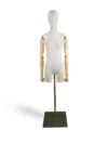 xintu-premium-fabric-half-body-female-square-metal-base-01-front.webp 高級面料女性半身模特,方形金屬底座,正面視角