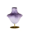 Purple Velvet Necklace Display Bust, front view