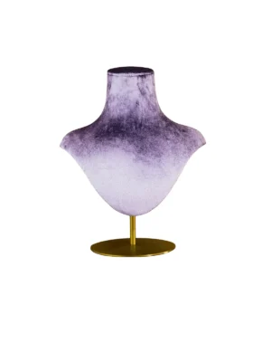 xintu-purple-velvet-necklace-bust-01-front.webp Purple Velvet Necklace Display Bust, front view