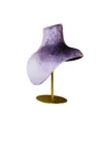 Purple Velvet Necklace Display Bust, angled view