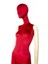 xintu-red-velvet-full-body-female-04-detail.webp Red Velvet Female Full-Body Mannequin with White Arms, close-up detail
