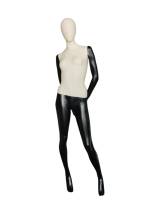 Beige Two-Tone Fabric Female Full-Body Mannequin, front view