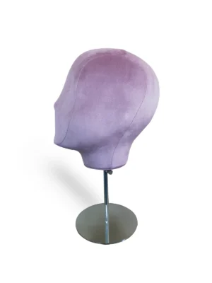 Multi-Color Velvet Display Head with Round Base, angled view