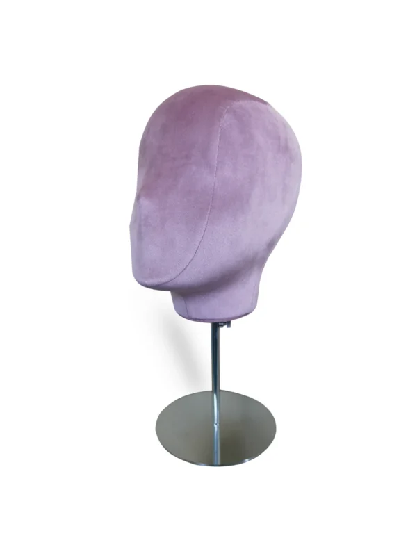 xintu-velvet-display-head-purple-04-side.webp Multi-Color Velvet Display Head with Round Base, side view