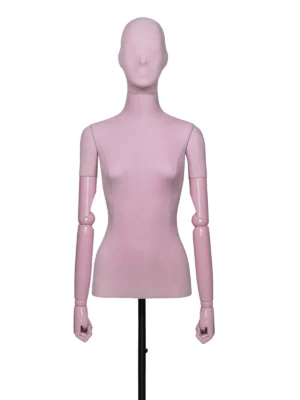 Velvet Female Half-Body Mannequin with ABS Arms