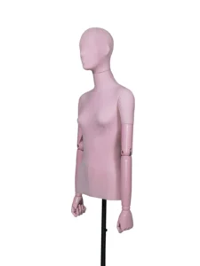 Velvet fabric-covered female half-body mannequin with ABS arms – XINTU custom mannequin