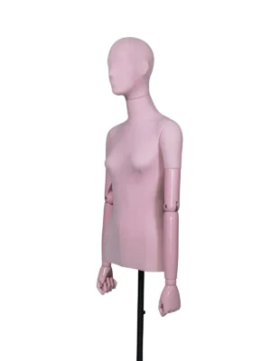 Velvet fabric-covered female half-body mannequin with ABS arms – XINTU custom mannequin
