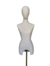 xintu-white-fabric-half-body-female-arch-handless-01-front.webp White Fabric Female Half-Body Mannequin Handless, front view