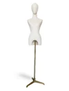 xintu-white-fabric-half-body-female-arch-handless-02-front.webp White Fabric Female Half-Body Mannequin Handless, front view