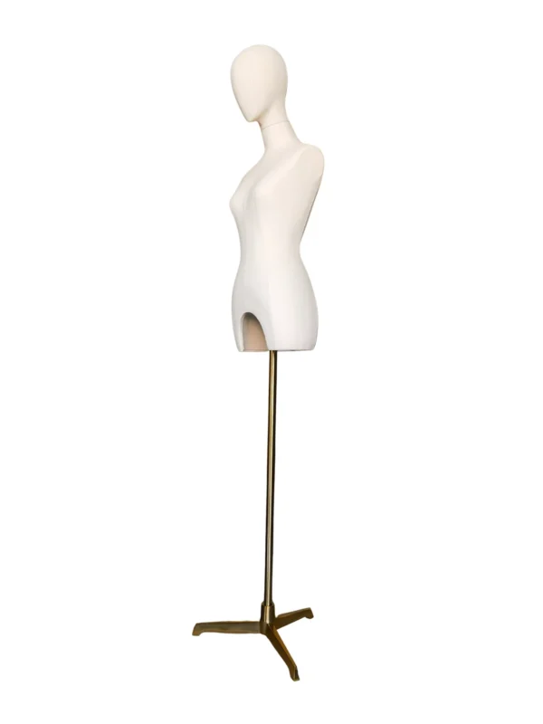 xintu-white-fabric-half-body-female-arch-handless-05-angled.webp White Fabric Female Half-Body Mannequin Handless, angled view