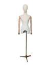 xintu-white-fabric-half-body-female-arch-with-arms-03-front.webp White Fabric Female Half-Body Mannequin Handless, front view