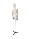 xintu-white-fabric-half-body-female-arch-with-arms-07-angled.webp White Fabric Female Half-Body Mannequin Handless, angled view