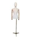 xintu-white-fabric-half-body-female-with-arms-04-front.webp White Fabric Female Half-Body Mannequin Handless, front view