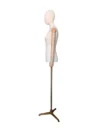 xintu-white-fabric-half-body-female-with-arms-09-side.webp White Fabric Female Half-Body Mannequin Handless, side view