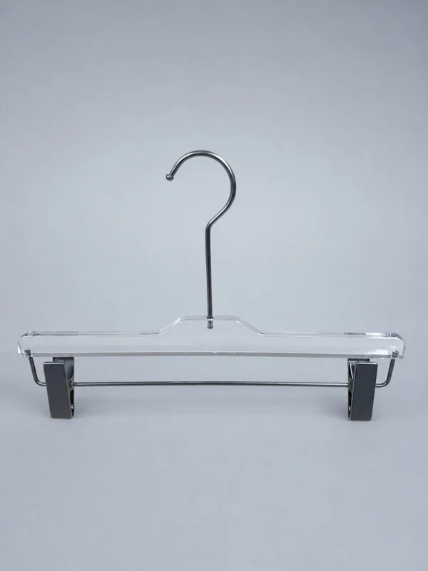 jy03-355x38x12-mens-pant-hanger-02.webp Men’s Acrylic Trouser Hanger with Anti-Slip Bar