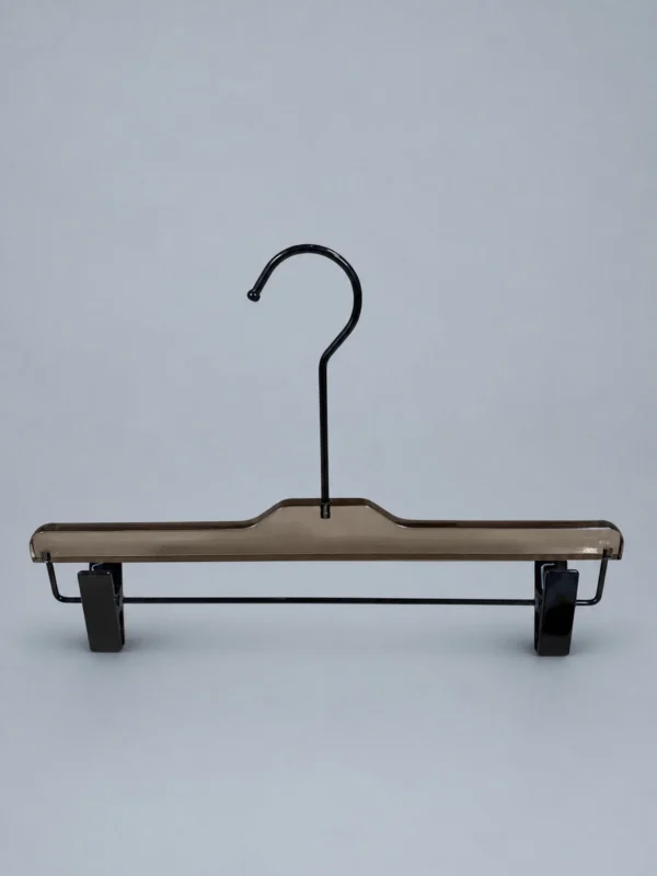 jy03-355x38x12-mens-pant-hanger-03.webp Men’s Acrylic Trouser Hanger with Anti-Slip Bar