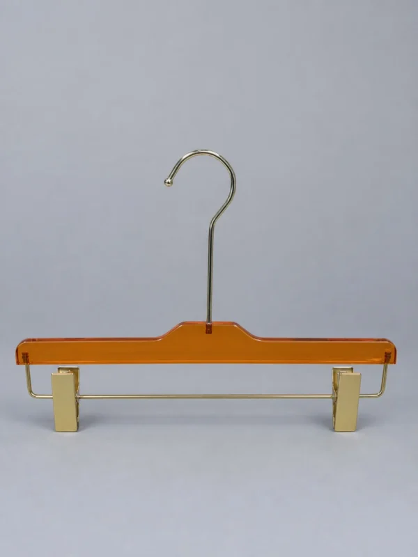jy03-355x38x12-mens-pant-hanger-05.webp Men’s Acrylic Trouser Hanger with Anti-Slip Bar