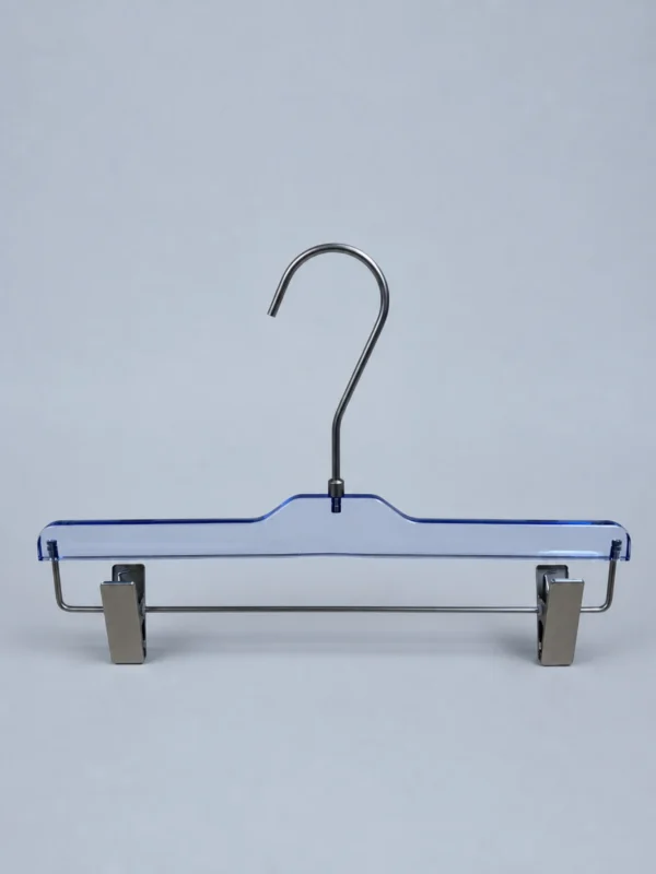 jy03-355x38x12-mens-pant-hanger-07.webp Men’s Acrylic Trouser Hanger with Anti-Slip Bar