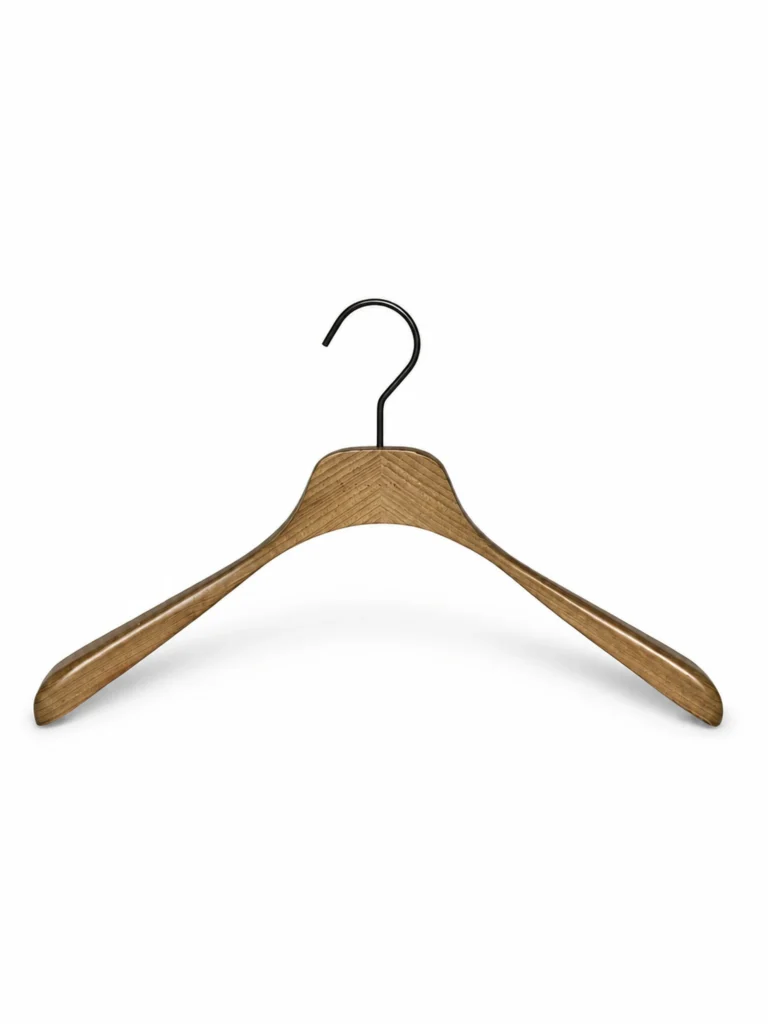 Ash wood women's vintage hanger for custom retail branding