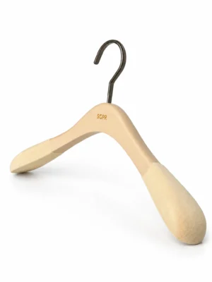 Cream Beech Women’s Hanger with Flocked Shoulders