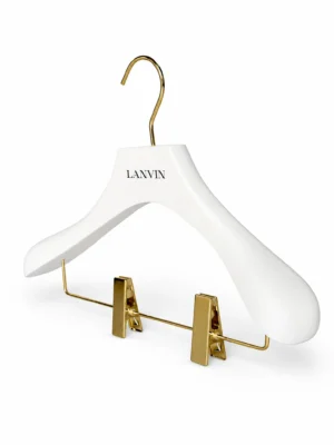 Matte White Beech Women’s Wide-Shoulder Hanger with Clips