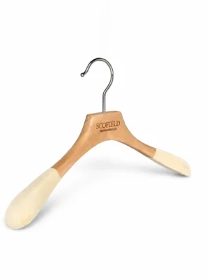 Natural Schima Wood Women’s Hanger with Non-Slip Shoulder Tips